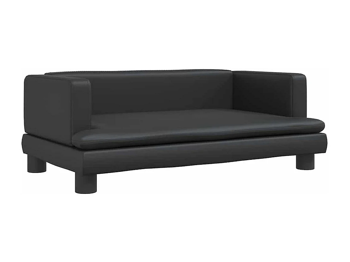Lit pour chien noir 80x45x30 cm similicuir