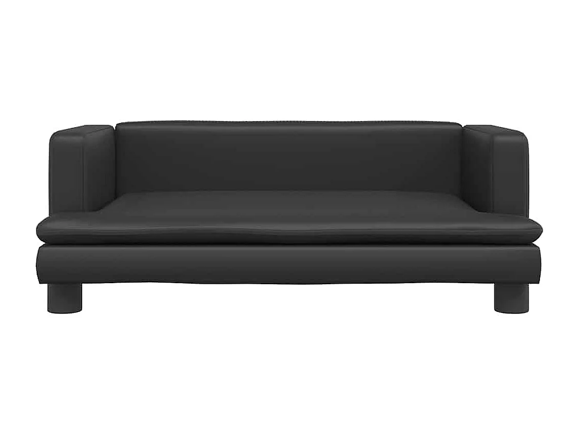 Lit pour chien noir 80x45x30 cm similicuir