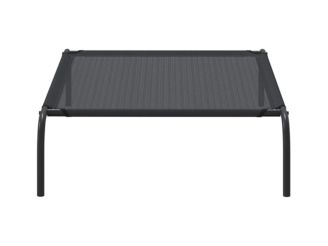 Cama de perro elevada negra textilene L