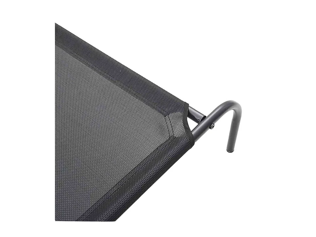 Cama de perro elevada negra textilene L