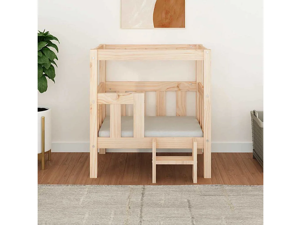 Lit pour chien 65,5x50,5x70 cm Bois de pin solide