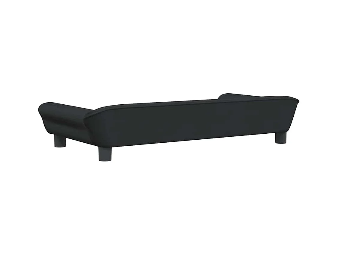 Cama para perros de terciopelo negra 100x50x21 cm
