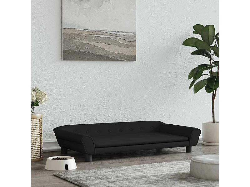 Lit pour chien noir 100x50x21 cm velours