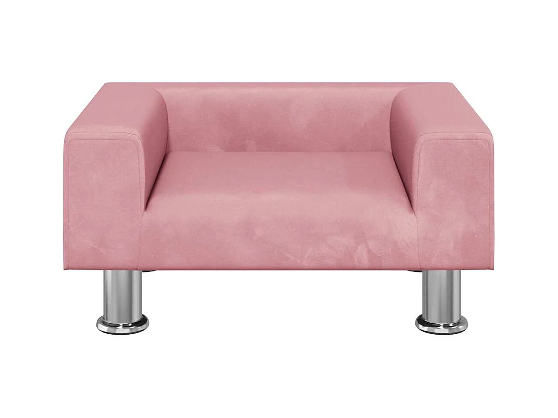 Cama para perros de terciopelo rosa 50x40x26,5 cm