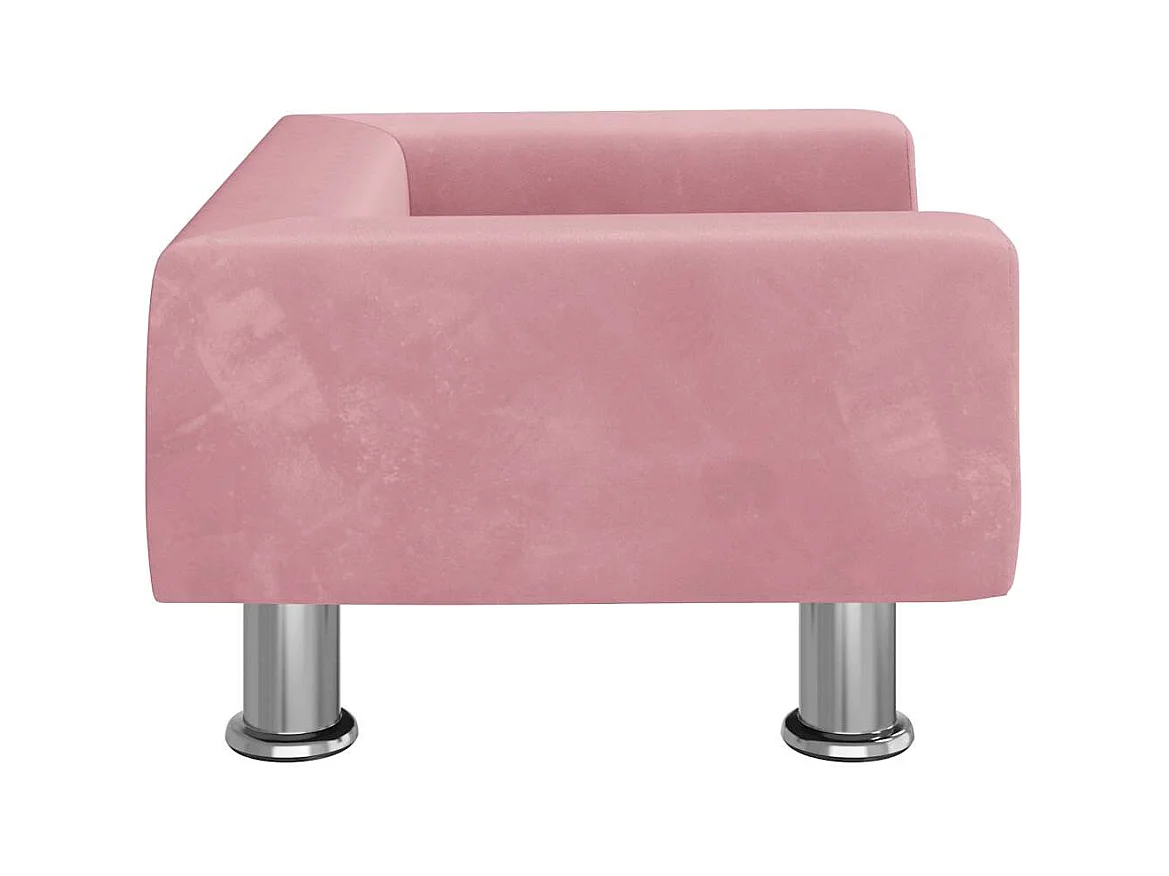 Cama para perros de terciopelo rosa 50x40x26,5 cm