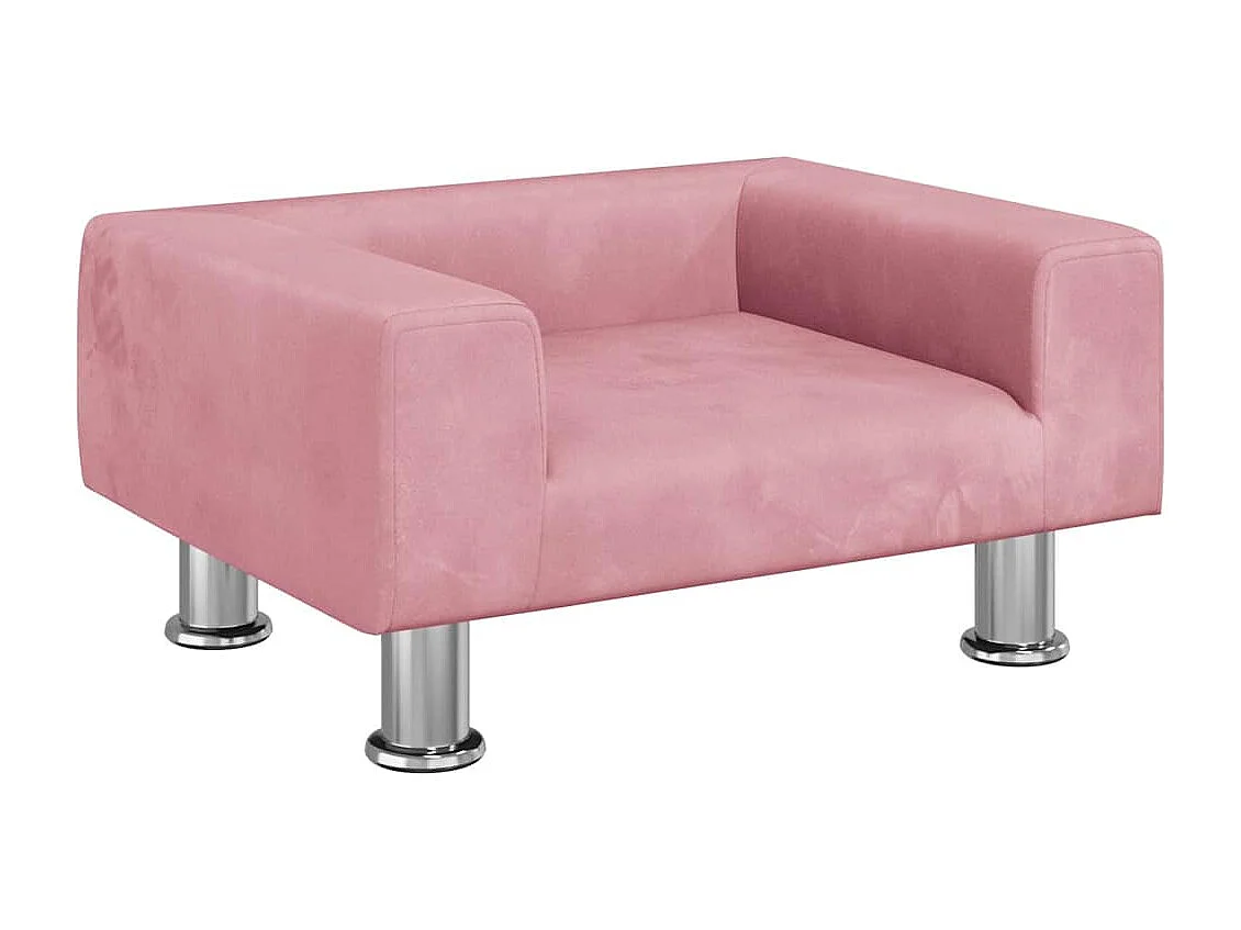 Cama para perros de terciopelo rosa 50x40x26,5 cm