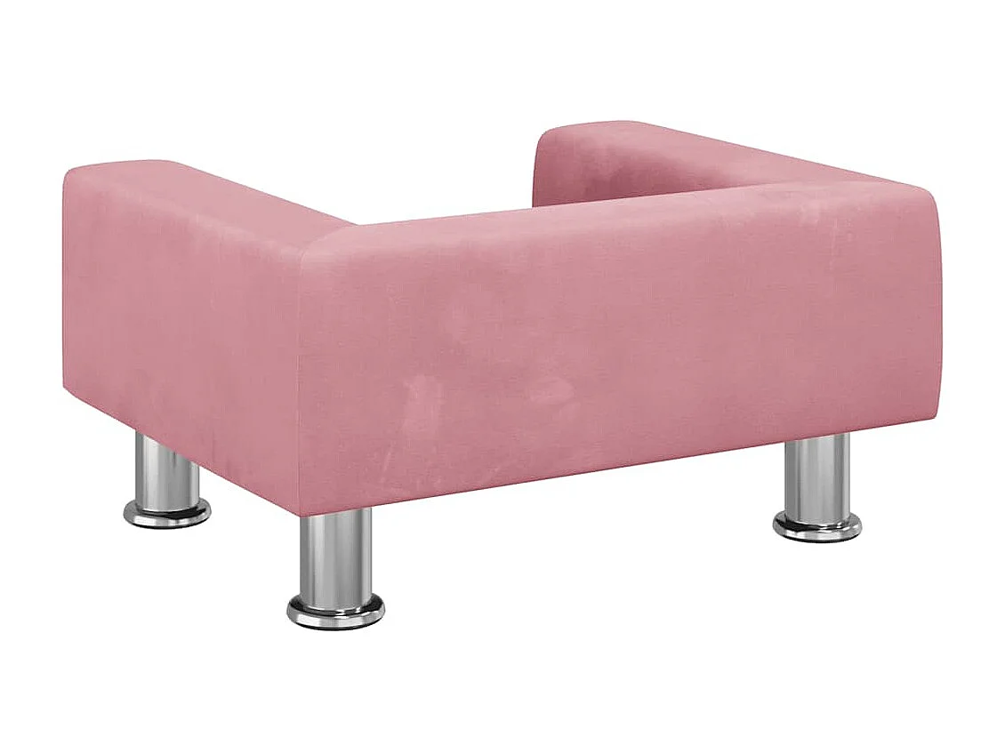 Cama para perros de terciopelo rosa 50x40x26,5 cm