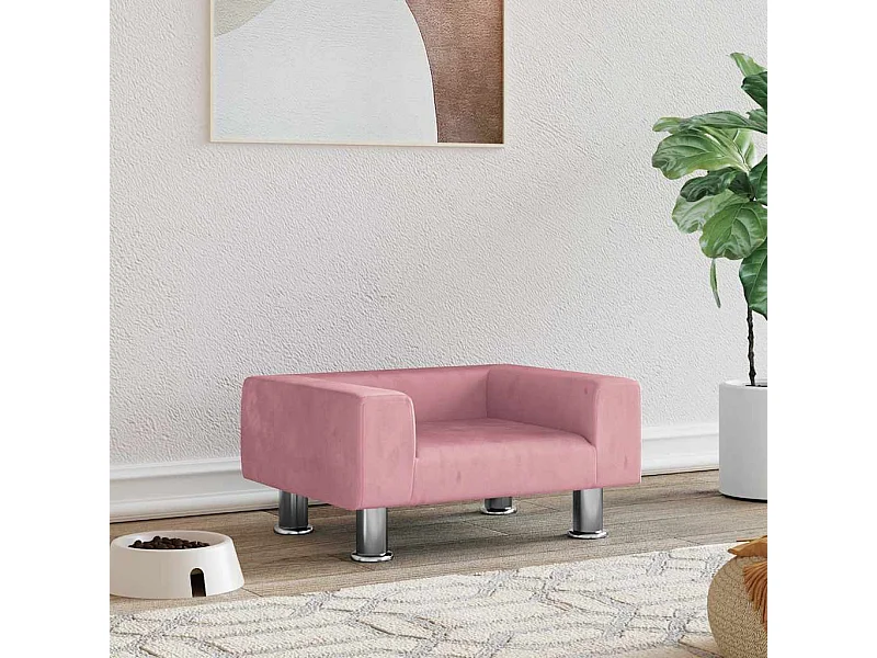 Hondenmand 50x40x26,5 cm fluweel roze