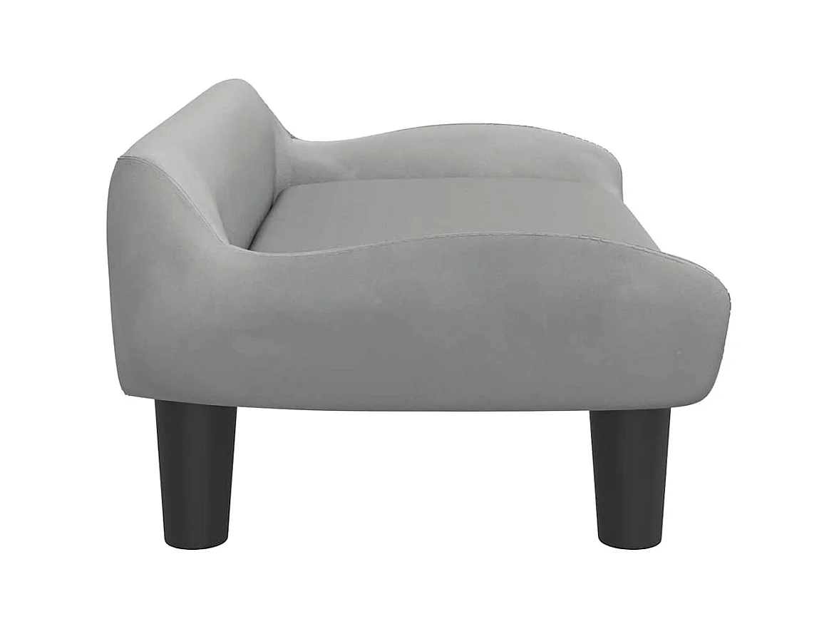 Cama para perros de terciopelo gris claro 70x40x24 cm