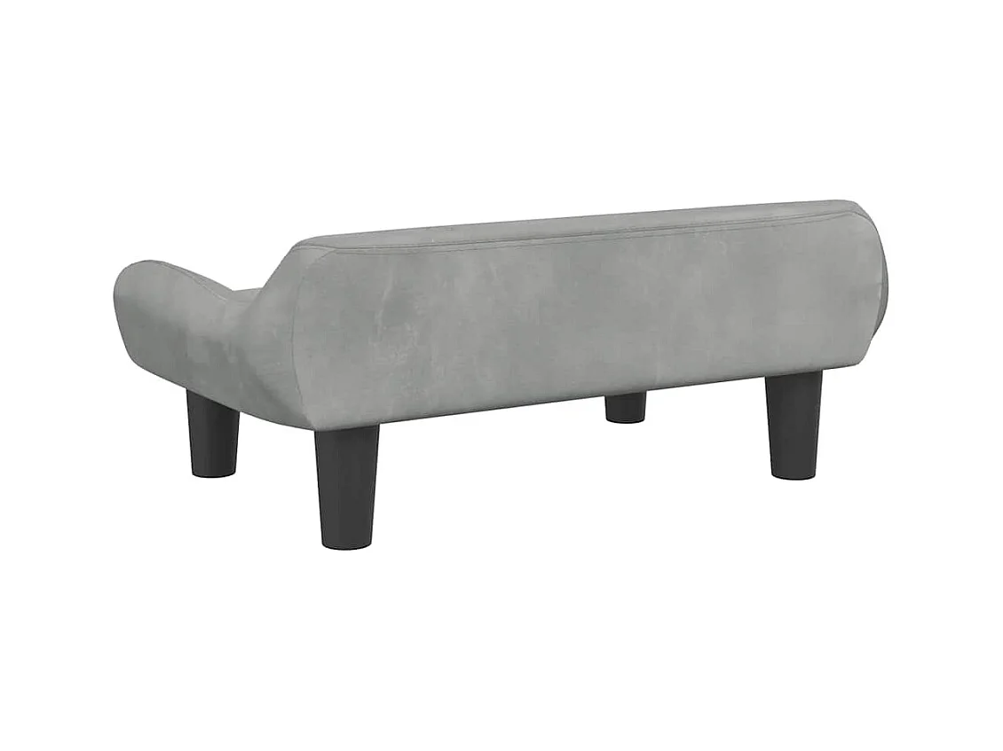 Cama para perros de terciopelo gris claro 70x40x24 cm