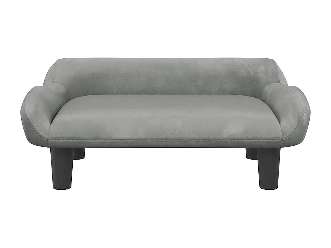 Hondenmand 70x40x24 cm fluweel lichtgrijs