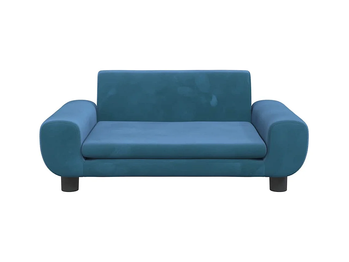 Cama para perros de terciopelo azul 70x45x33 cm