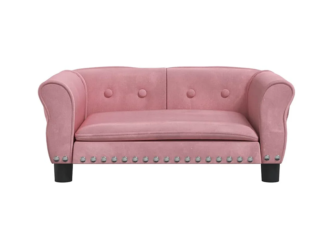 Cama para perros de terciopelo rosa 70x45x30 cm