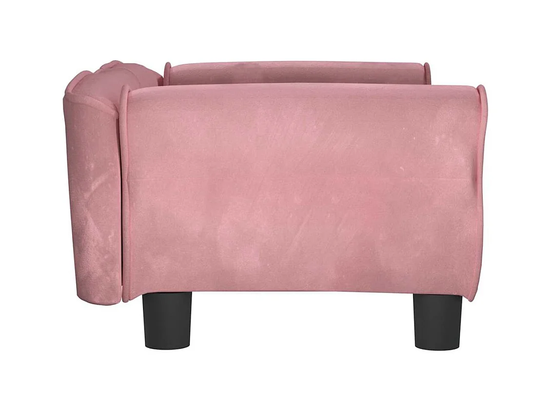 Cama para perros de terciopelo rosa 70x45x30 cm