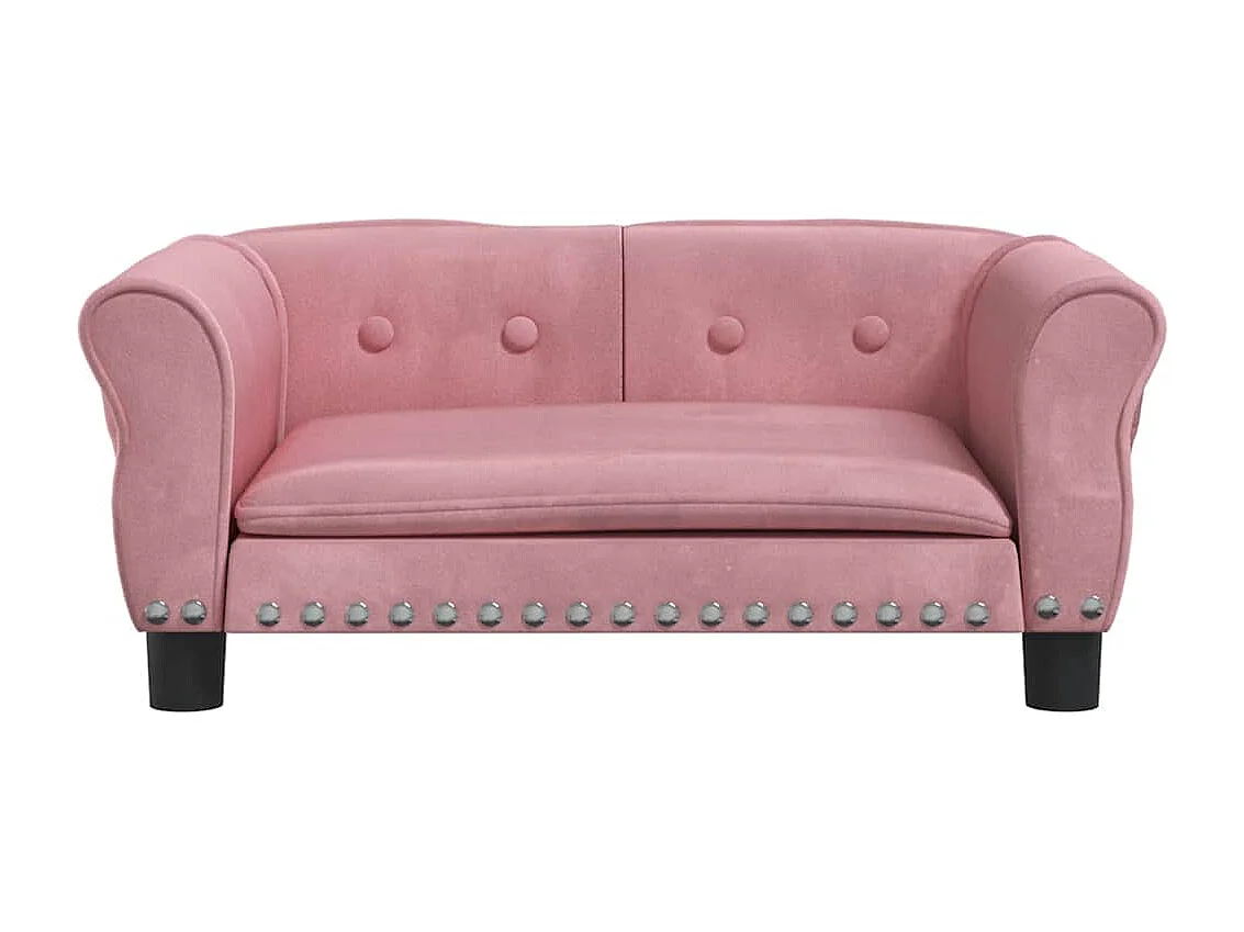 Cama para perros de terciopelo rosa 70x45x30 cm