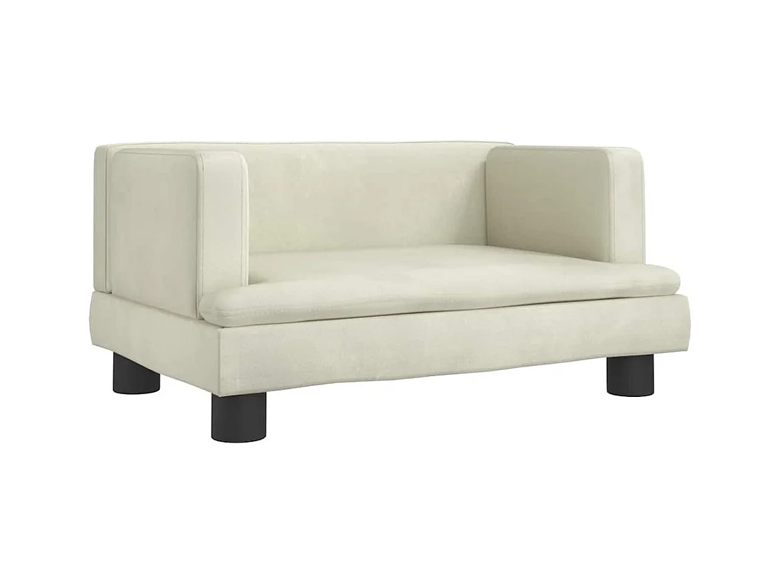 Cama para cães 60x40x30 cm veludo cor creme
