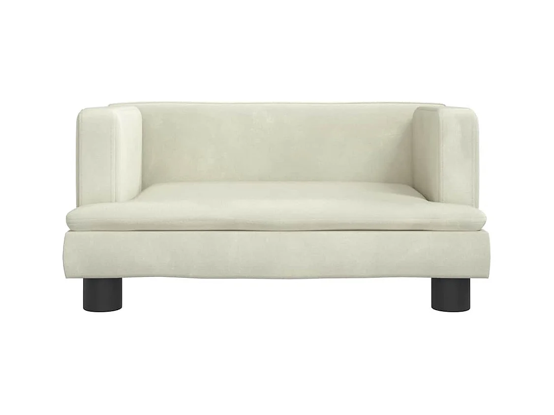 Cama para cães 60x40x30 cm veludo cor creme