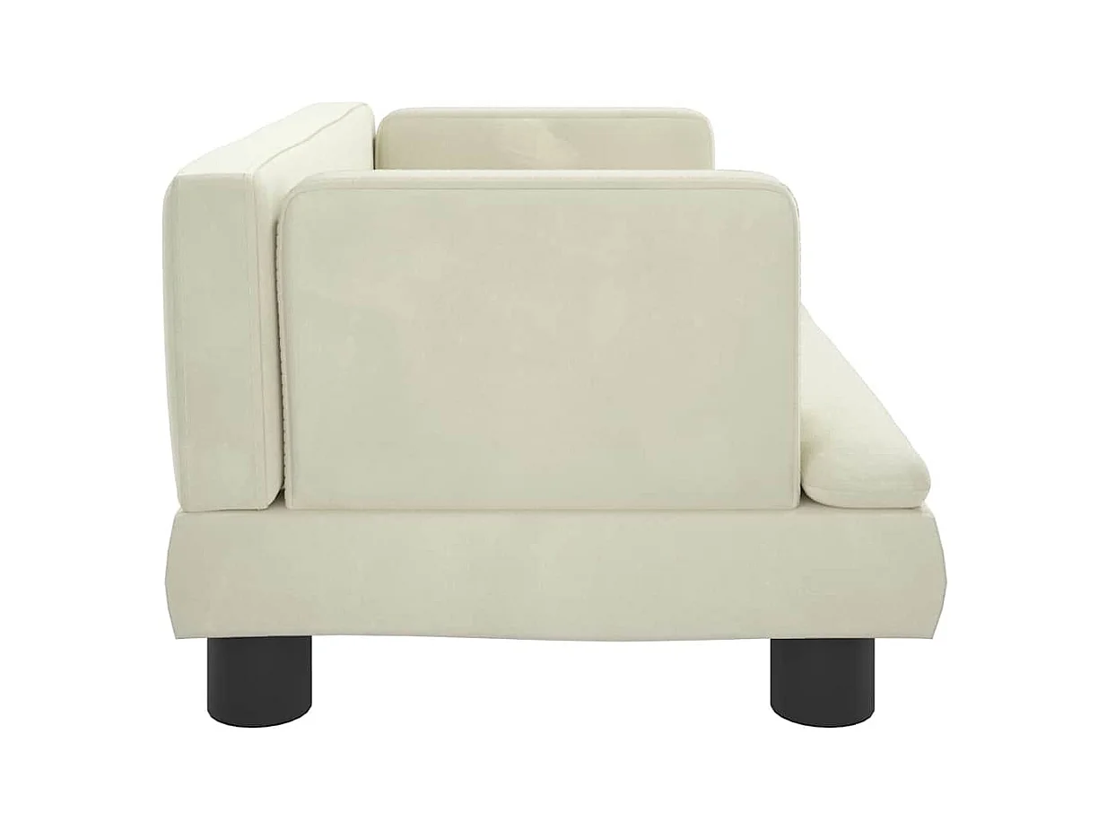 Cama para cães 60x40x30 cm veludo cor creme