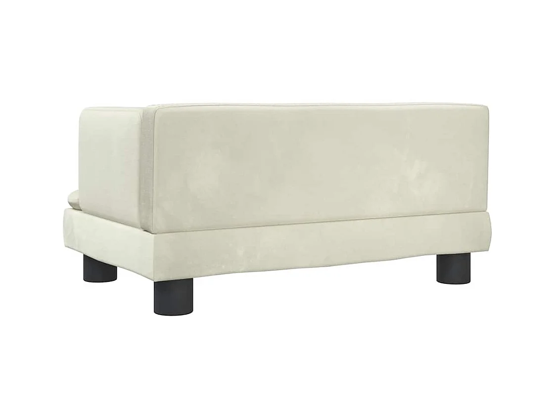 Cama para cães 60x40x30 cm veludo cor creme