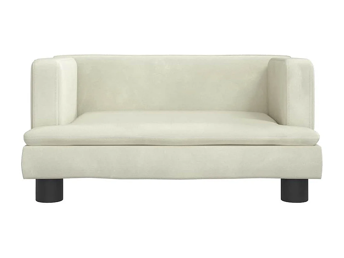 Cama para cães 60x40x30 cm veludo cor creme