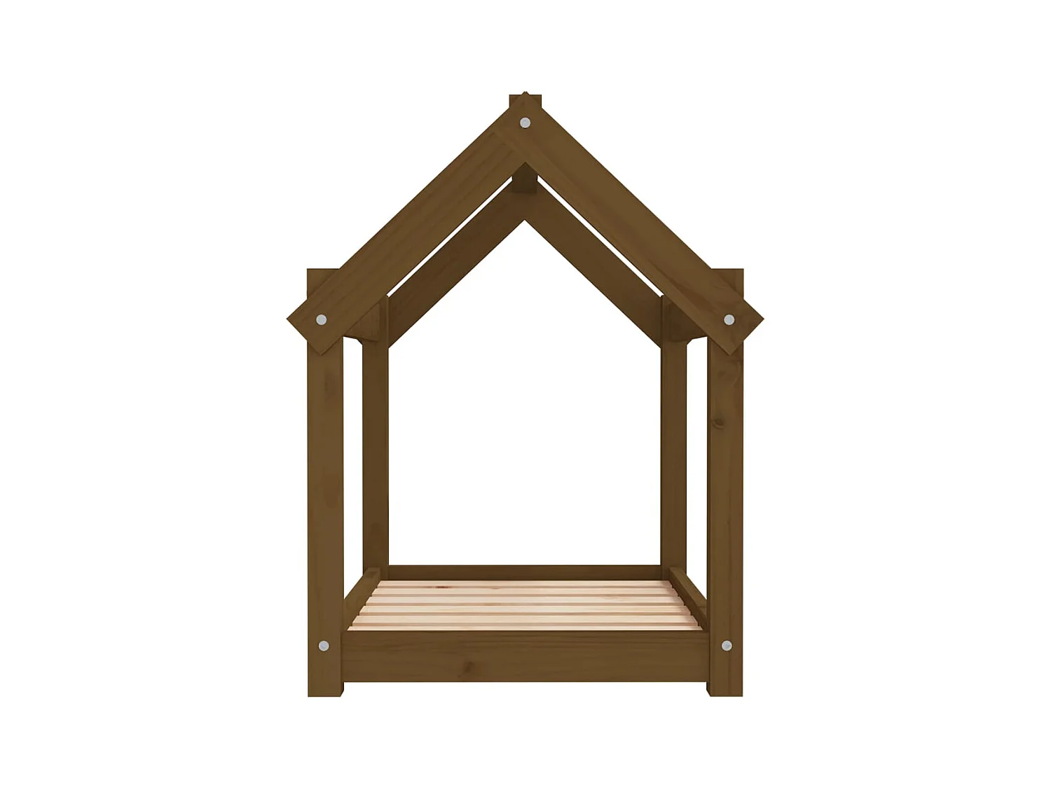 Cama para perros madera maciza pino marrón miel 71x55x70 cm