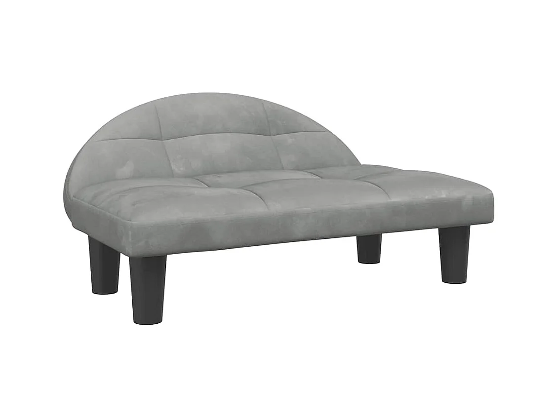 Cama para perros de terciopelo gris claro 70x52x30 cm