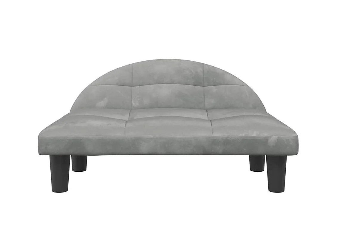 Cama para perros de terciopelo gris claro 70x52x30 cm