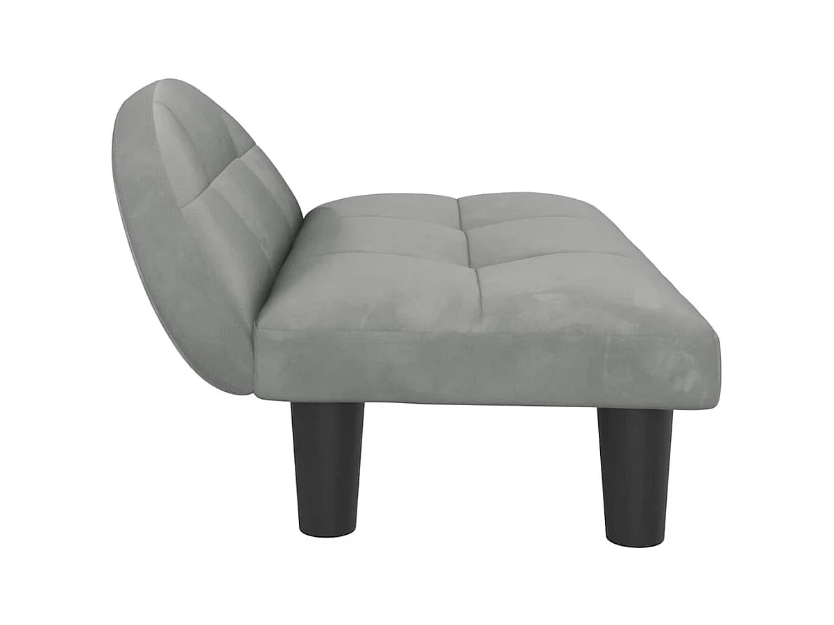 Cama para perros de terciopelo gris claro 70x52x30 cm