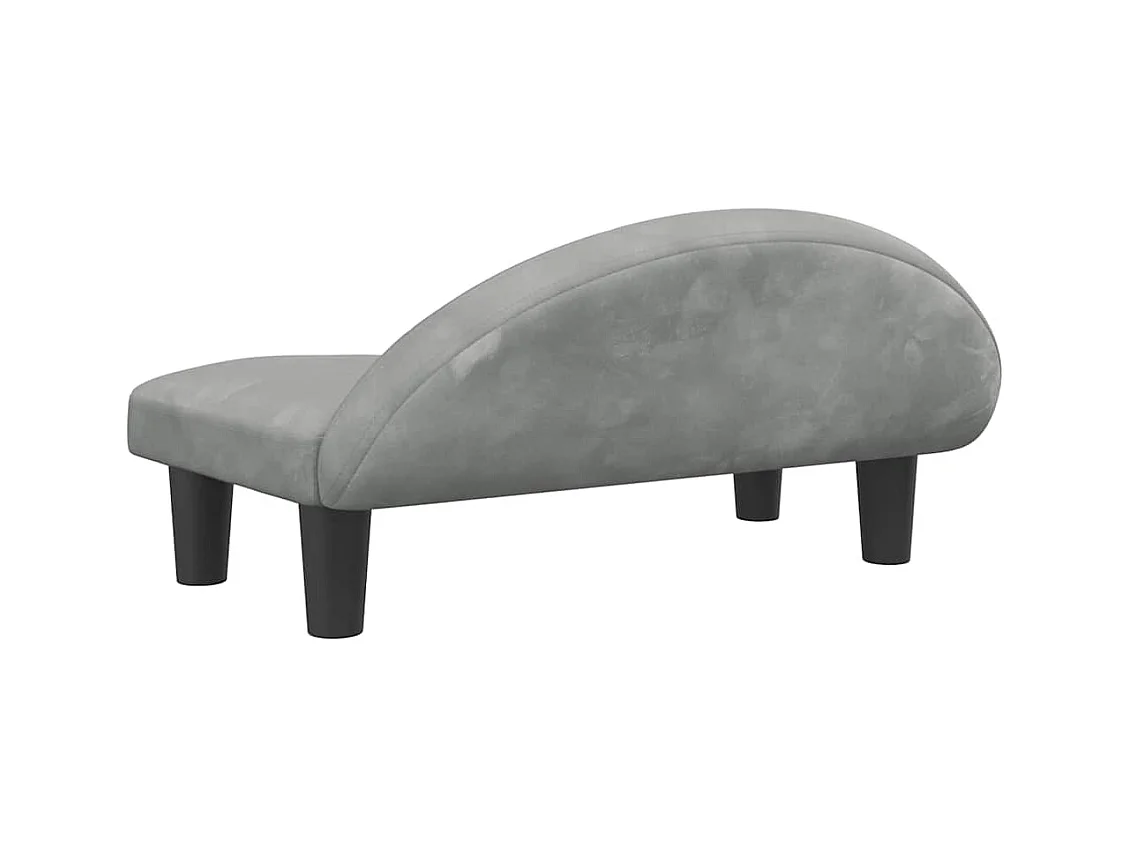 Cama para perros de terciopelo gris claro 70x52x30 cm