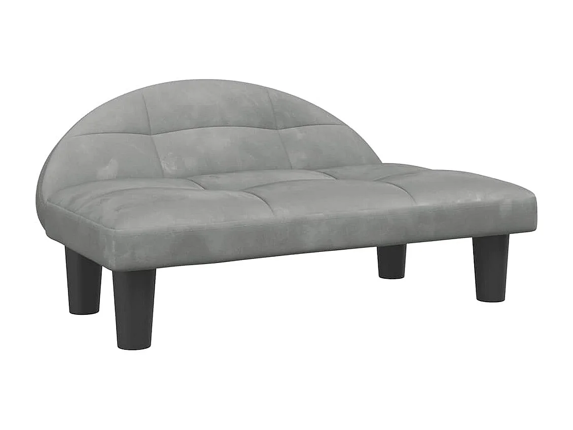 Cama para cães 70x52x30 cm veludo cinzento-claro