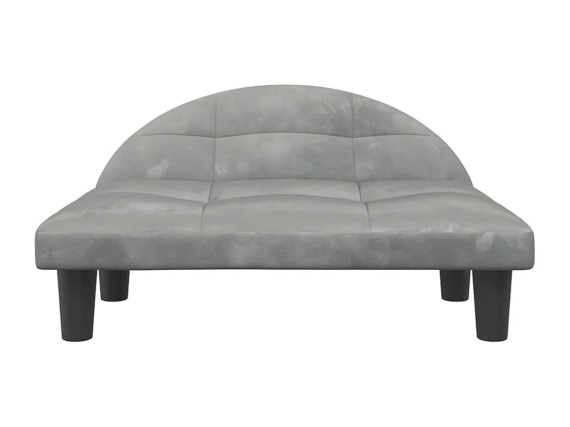 Cama para cães 70x52x30 cm veludo cinzento-claro