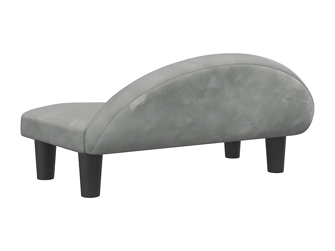 Cama para cães 70x52x30 cm veludo cinzento-claro