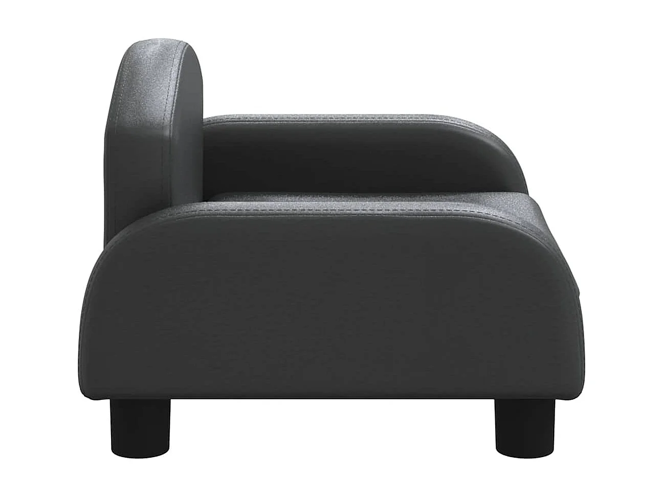 Cama para perros de cuero sintético negra 50x40x30 cm