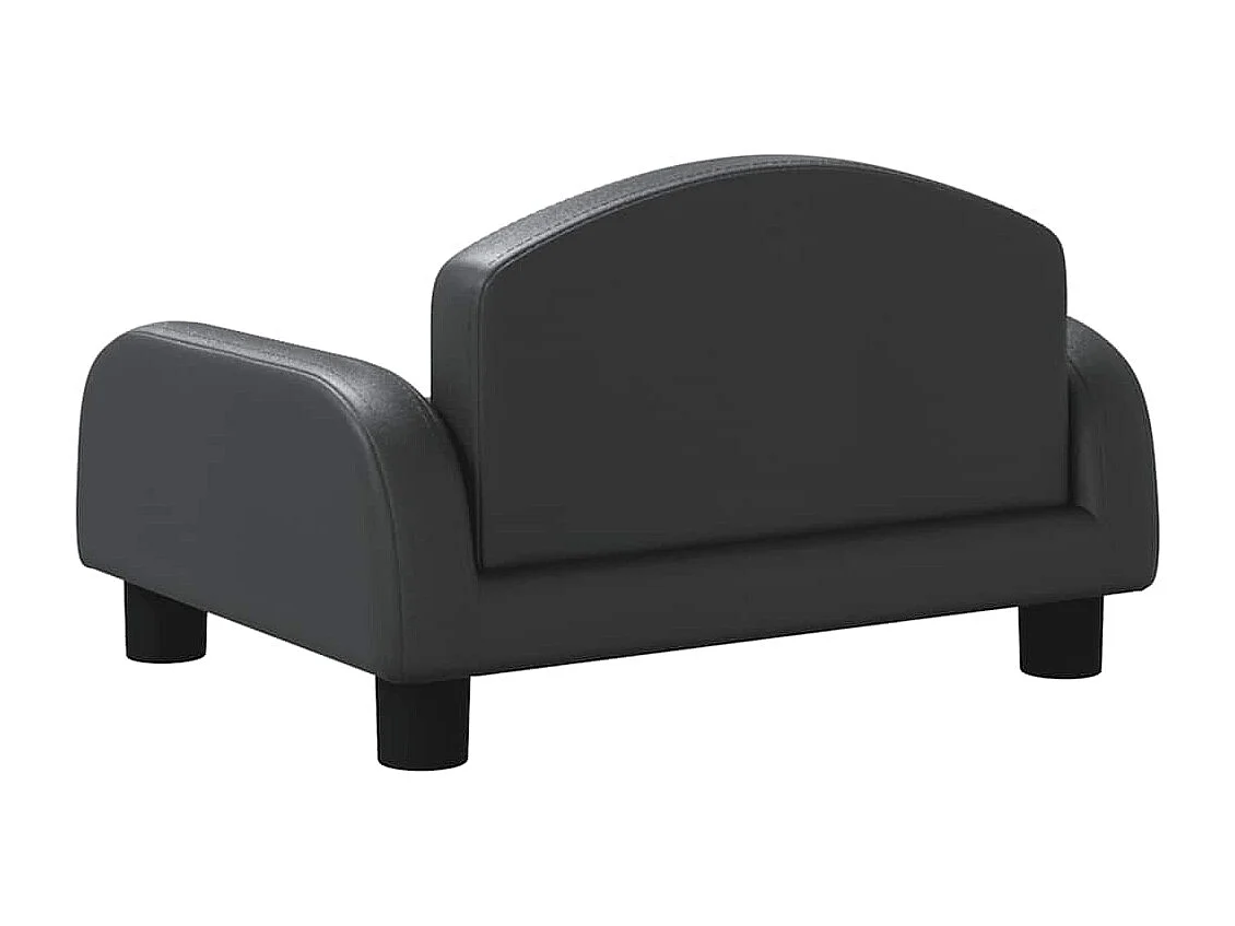 Cama para perros de cuero sintético negra 50x40x30 cm