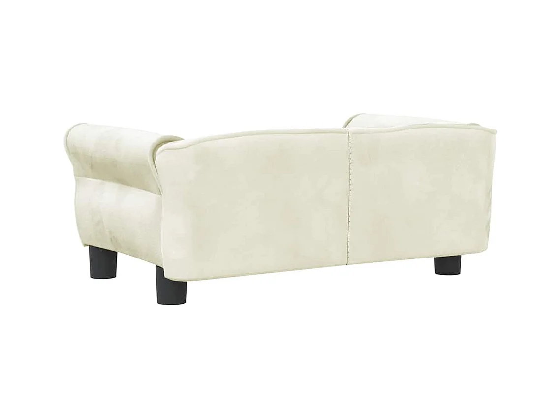 Cama para cães 70x45x30 cm veludo cor creme