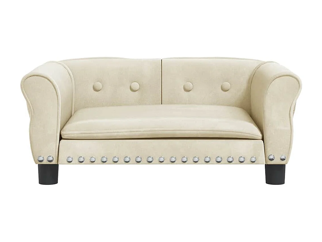 Cama para cães 70x45x30 cm veludo cor creme