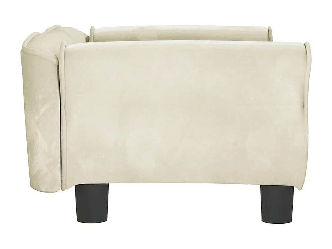 Cama para cães 70x45x30 cm veludo cor creme