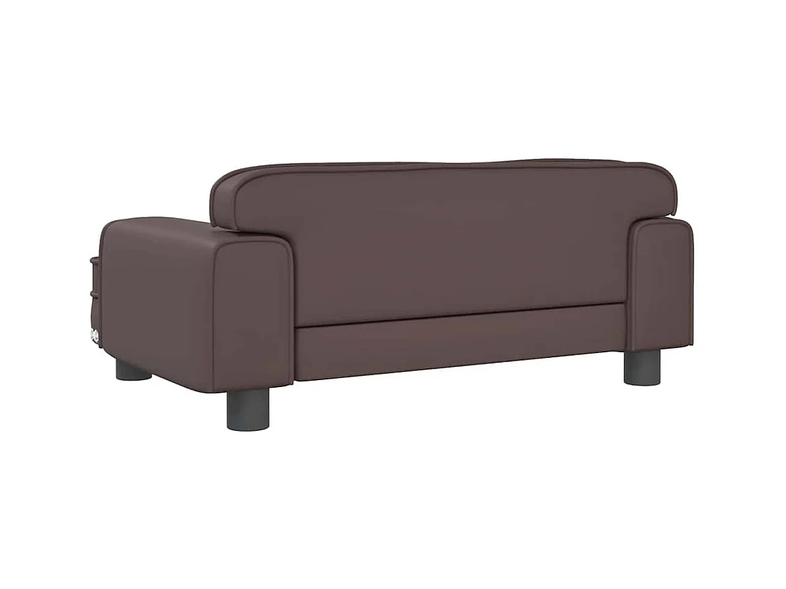 Cama para perros de cuero sintético marrón 70x45x30 cm