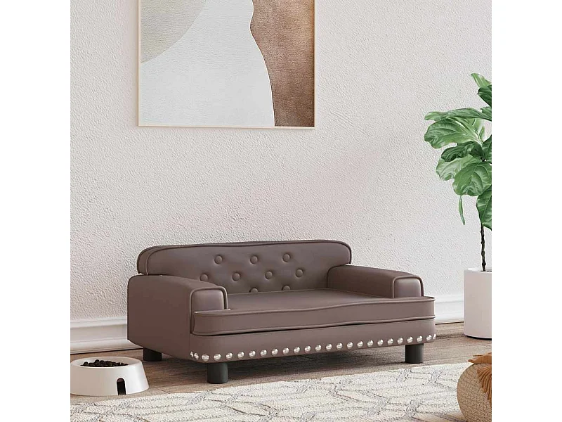 Lit pour chien marron 70x45x30 cm similicuir