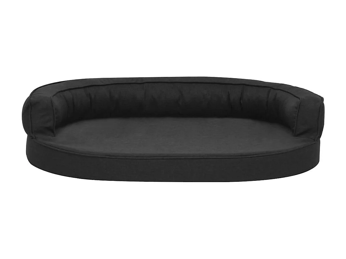 Matelas de lit ergonomique de chien 75x53 cm Aspect de lin Noir