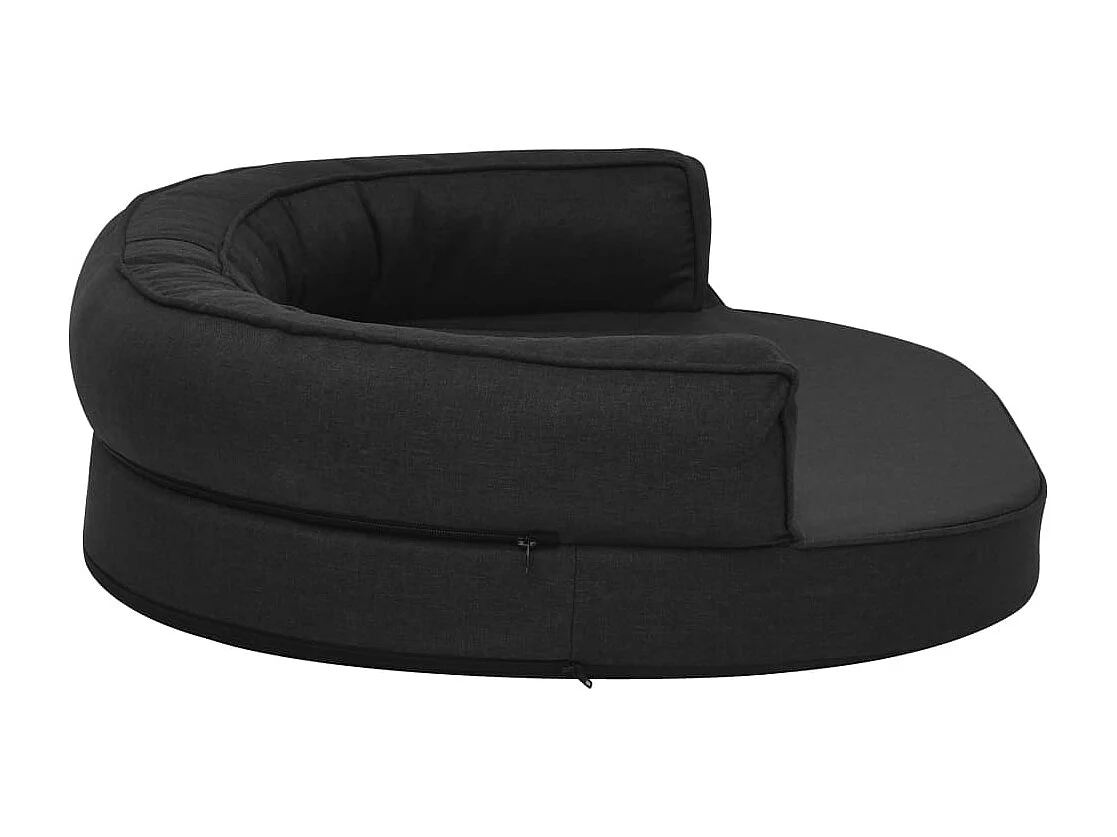 Matelas de lit ergonomique de chien 75x53 cm Aspect de lin Noir