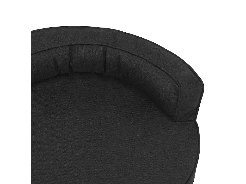 Matelas de lit ergonomique de chien 75x53 cm Aspect de lin Noir