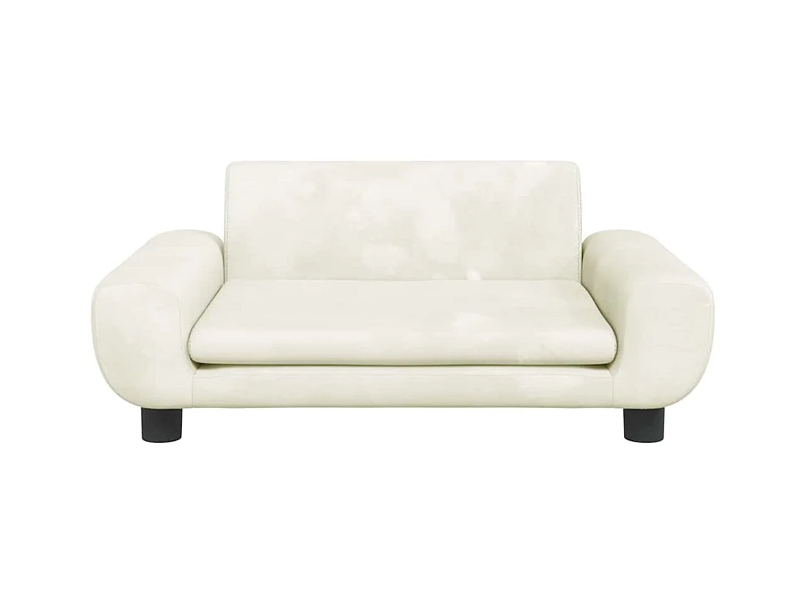 Cama para perros de terciopelo crema 70x45x33 cm