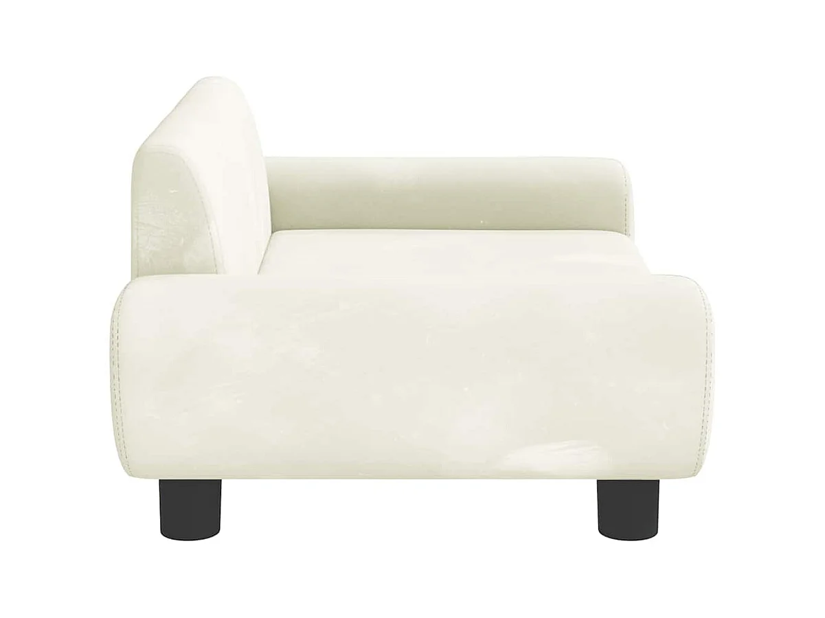 Cama para perros de terciopelo crema 70x45x33 cm