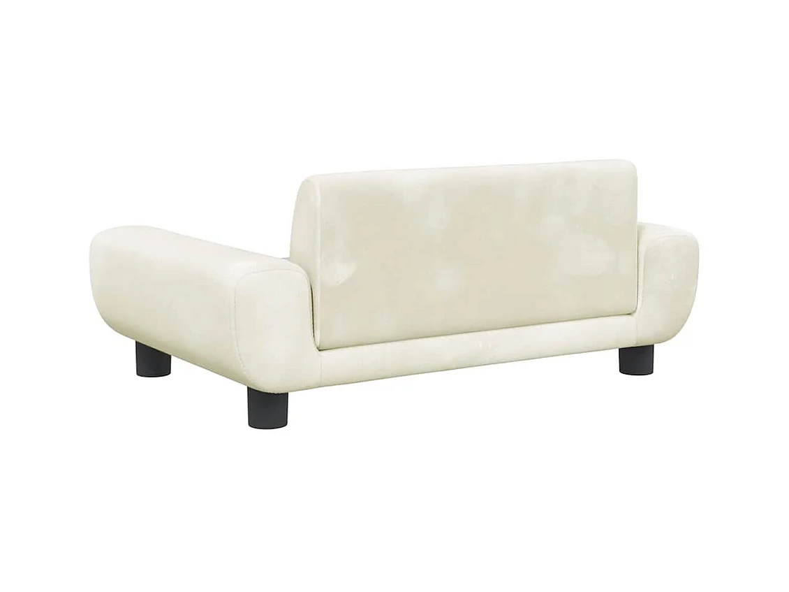 Cama para perros de terciopelo crema 70x45x33 cm