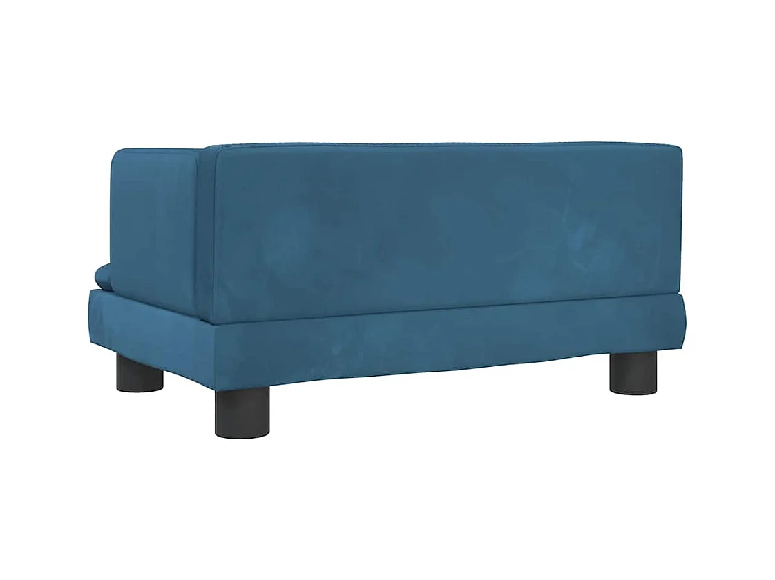 Cama para perros de terciopelo azul 60x40x30 cm