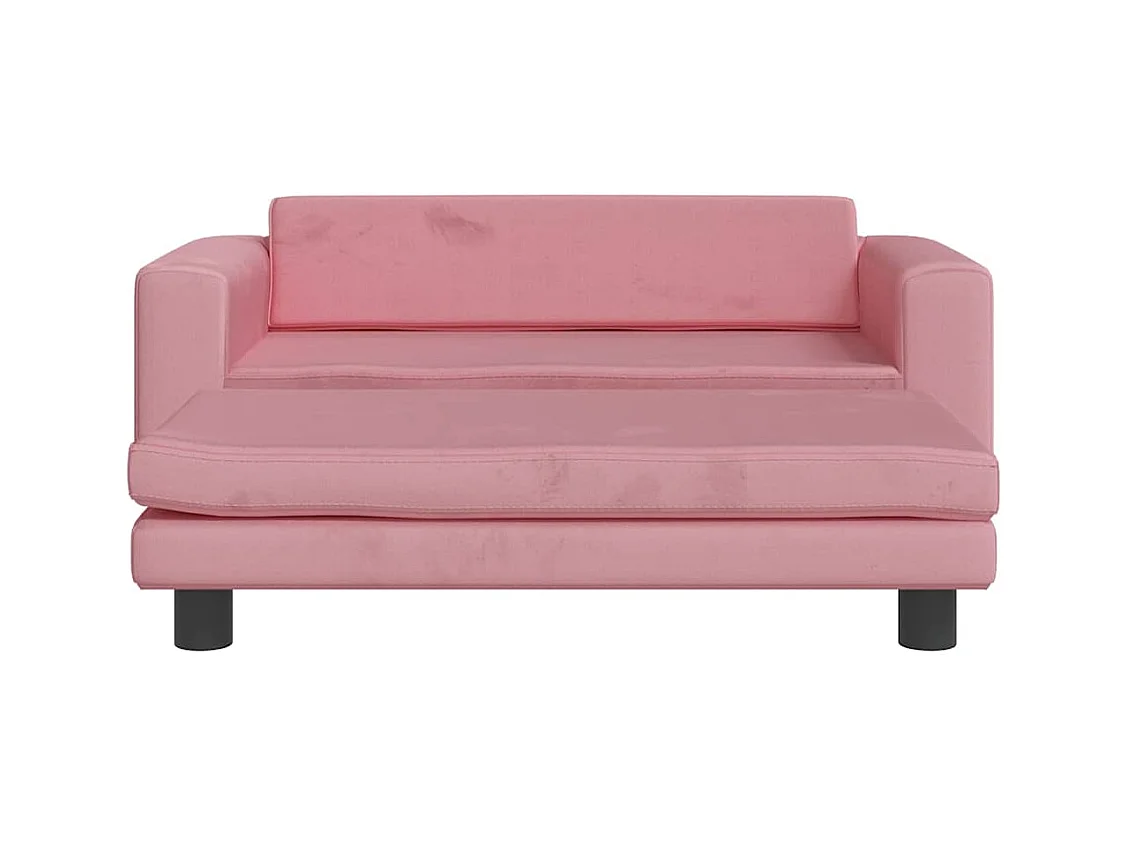 Cama para perros con extensión terciopelo rosa 100x50x30 cm