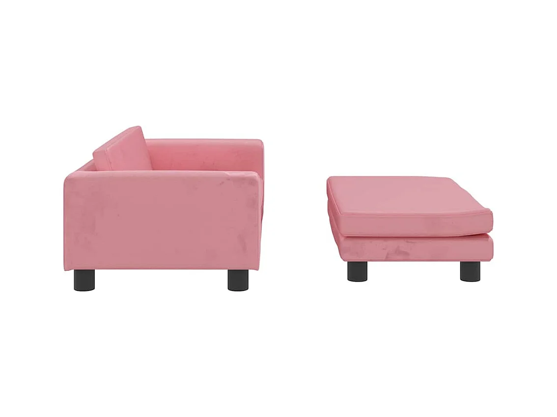 Cama para perros con extensión terciopelo rosa 100x50x30 cm