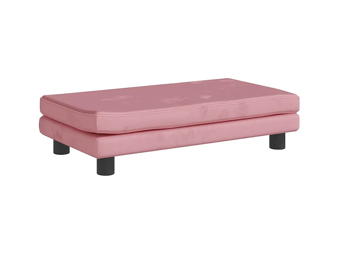Cama para perros con extensión terciopelo rosa 100x50x30 cm