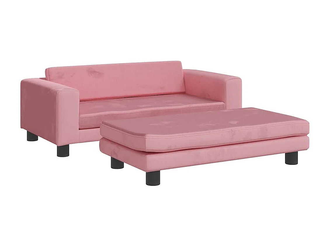 Cama para perros con extensión terciopelo rosa 100x50x30 cm